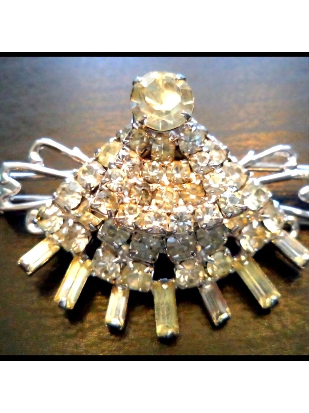 STUNNING VINTAGE ESTATE HIGH END RHINESTONE 2 1/4" BARRETTE HAIR CLIP